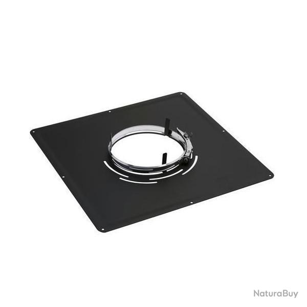 Plaque de propret TEN 126125 noire 400x400mm pour pole D125mm