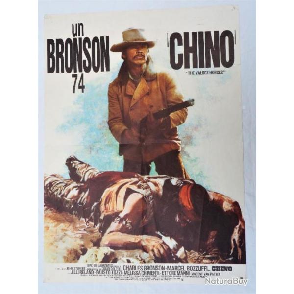 WINCHESTER rare AFFICHE de FILM BRONSON 74 CHINO - WESTERN - affiche originale en bon tat