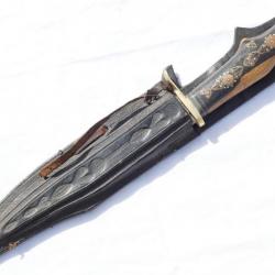 Ancien couteau d'Afrique Nord AFN inserts + fourreau cuir