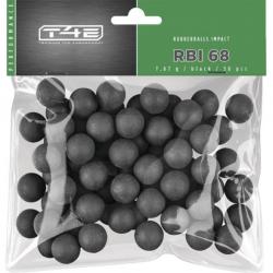 BILLES CAOUTCHOUC T4E RBI68 CAL. .68 NOIR SACHET DE 50 NOYAU ACIER