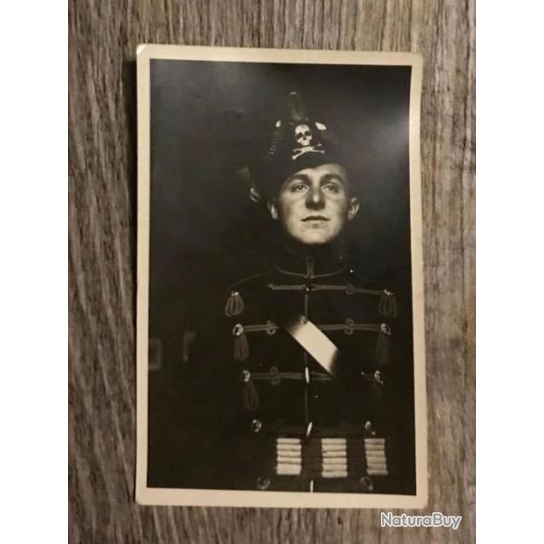 Photographie Soldat Hussards Noirs de Brunswick - Regiment Nr. 17 Totenkopf