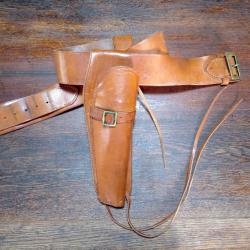 Holster Etui western avec ceinture et pochette - Vers 1960-70 - BE