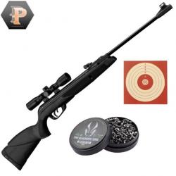 Carabine GAMO BLACK SHADOW COMBO Synthétique & lunette 4x32 & Plombs Pro Match + cibles