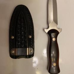 Couteau de botte / Dague vantage Western W75 F USA avec gaine en cuir d'origine