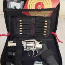 Revolver Dan Wesson modèle 715 , 4 " à plombs , canon rayé + accessoires+ housse pour arme de point