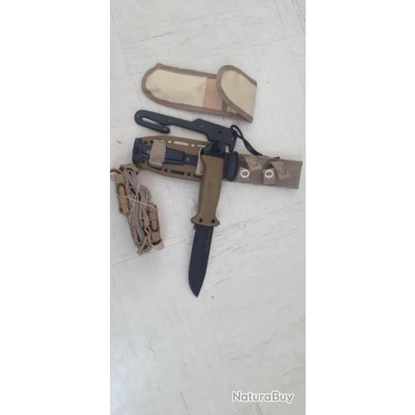 Couteau Gerber KNIVES fixer blande Fine Edge Black Lame Lisse Tactique Chasse Randonne Camping