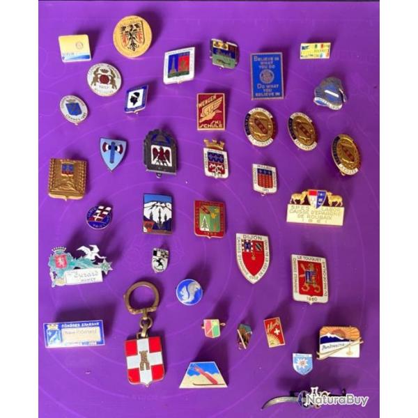 Lot d'insignes venant de Nancy, de 1938  1965,  bas prix car certaines Rares et de Valeur !