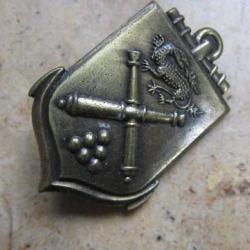 insigne militaire pucelle École d'Application de l'artillerie métal bronze,drago  guilloché