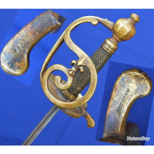 SABRE D'OFFICIER DE GRENADIERS D'INFANTERIE MODELE REGLEMENTAIRE DE 1750 lame Bretteur - FR ANCIEN R