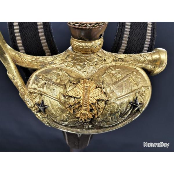 FORTE EPEE DE LUXE A CISELURES MODELE 1817 DES POUDRES ET SALPETRES INGENIEUR GENERAL DE VARINE BOHA