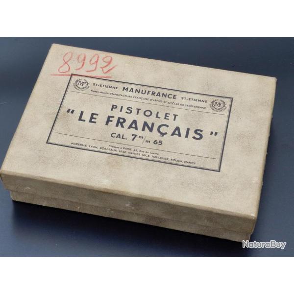 BOITE CARTON et NOTICE MANUFRANCE POUR PISTOLET LE FRANCAIS CALIBRE 7,65 - France XX Collection Tr