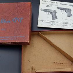 BOITE CARTON PISTOLET MANURHIN WALTHER PP 7.65 AVEC NOTICE Bon  Categorie D