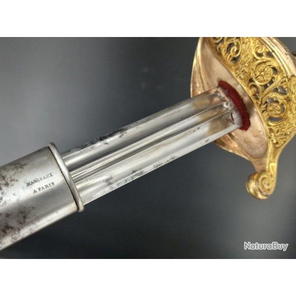 SABRE D'OFFICIER SUPERIEUR D'INFANTERIE MODELE 1855 MANCEAUX A PARIS - FRANCE SECOND EMPIRE Collecti