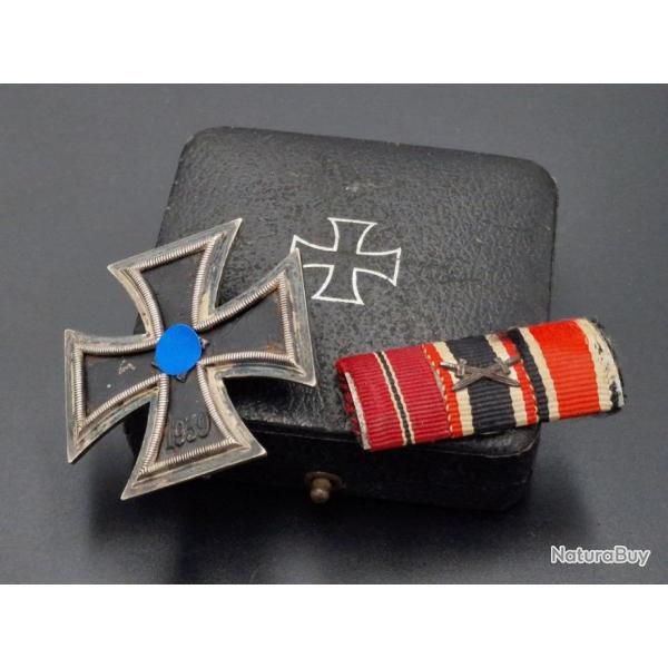 WW2 CROIX DE FER 1ER CLASSE 1939 EN ARGENT DANS SA BOITE - ALLEMAGNE SECONDE GUERRE MONDIALE Trs bo