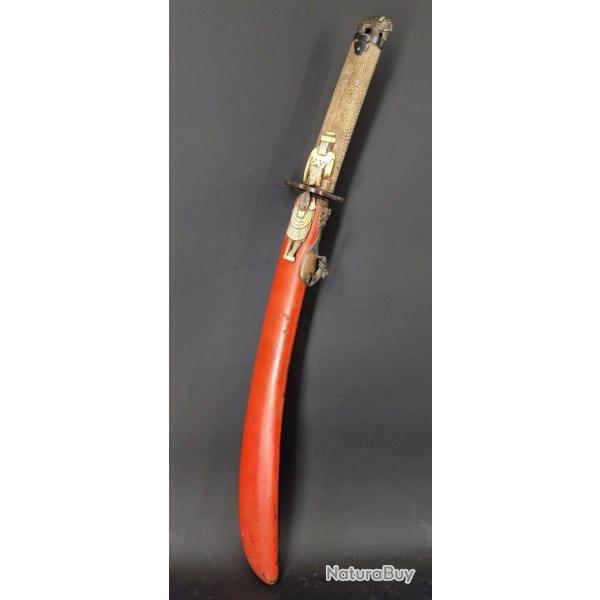 SABRE JAPONAIS WAKIZASHI LAME DE NAGINATA MONTURE ATYPIQUE - JAPON PERIODE EDO Bon  Collection Japon