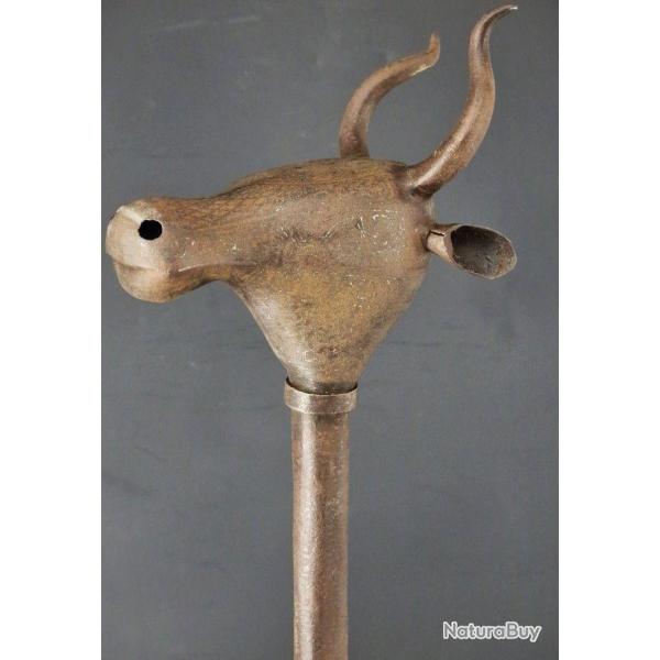 MASSE D'ARME A TETE DE TAUREAU IRAN QAJAR XIX Bon  Collection XIX eme