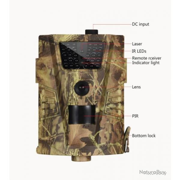 CAMRA DE SURVEILLANCE - DTECTEUR DE MOUVEMENT - 20MP - MODES PHOTO VIDO  - LIVRAISON GRATUITE
