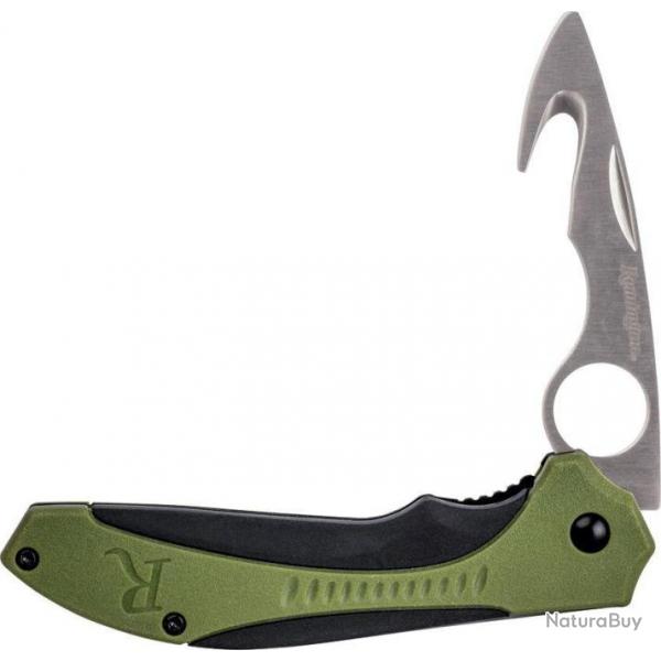 R15674 Couteau Remington Sportsman Skinner Manche Black/Green Polymer Lame Acier 440 Linerlock Clip