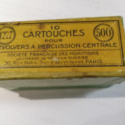 Rare boîte ancienne Collection 10 CARTOUCHES CALIBRE 500 PN Collection France Très bon  XIX eme