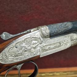 PAIRE EN 28 JUXTA CANON DEMI BLOC FUSIL CHASSE EJECTEURS CRUCELEGUI HERMANOS 28/70 3/4 Full - ESPAGN