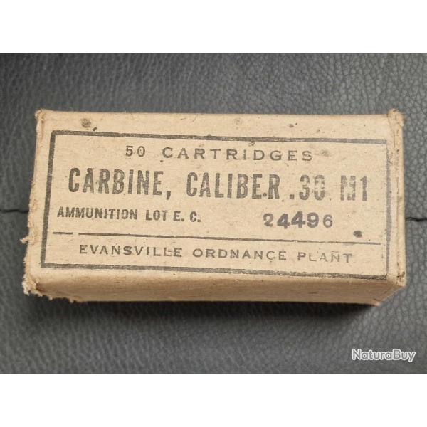 BOITE CARTOUCHES MUNITIONS DE PARACHUTAGE USM1 CALIBRE 30M1 PLEINE NON OUVERTE COLLECTOR - USA WW2 T