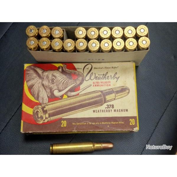BOITE MUNITIONS WEATHERBY 378 MAGNUM 300gr SOFT POINT ULTRA VELOCITY Categorie C Neuf