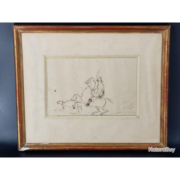 DESSIN DU PRINCE IMPERIAL LOUIS NAPOLEON IV COMPIEGNE 1866 ESQUISSE PLUME NAPOLEON BONAPARTE A LA CH