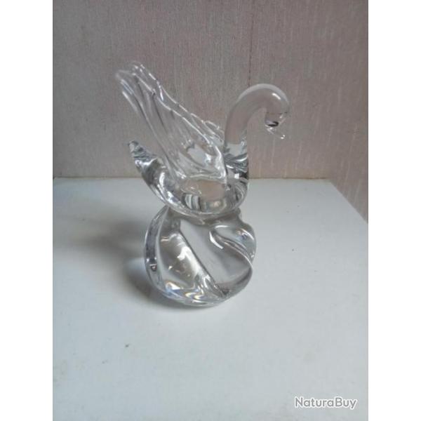 cygne presse papier en cristal hauteur 15 cm