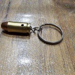 Porte clé véritable balle 9 mm, fait main (Munition désamorcée et neutralisée)