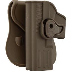 Holster rigide Quick Release pour Glock 17 Gaucher Tan