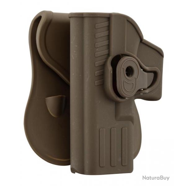 Holster rigide Quick Release pour Glock 17 Gaucher Tan