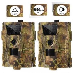 2 CAMÉRAS DE CHASSE - DÉTECTEUR DE MOUVEMENT CAMOUFLAGE 20MP - PHOTOS/VIDÉOS - LIVRAISON GRATUITE