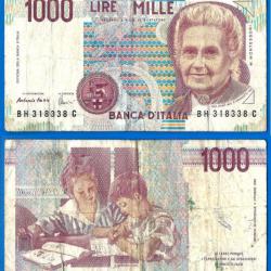 Italie 1000 Lire 1990 Montessori Billet Europe