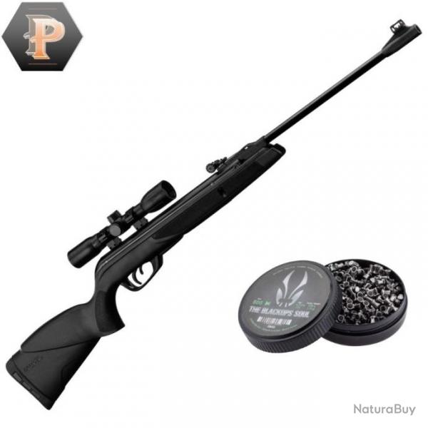 Carabine GAMO BLACK SHADOW COMBO Synthtique cal.4.5mm + lunette 4x32 + Plombs Pro Match