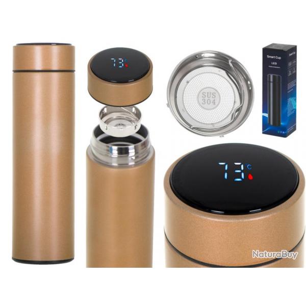 Gourde thermos  affichage temprature  LED 500ml gold