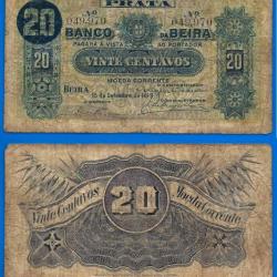 Mozambique 20 Centavos 1919 Banco da Beira Livre Colonie Billet Portugal