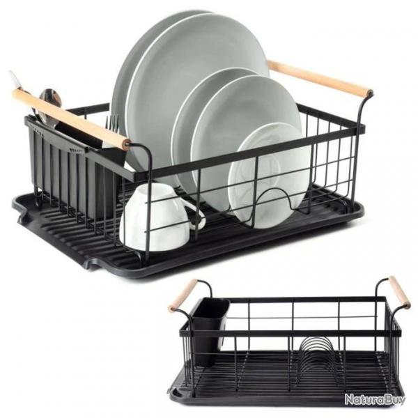 Schoir  vaisselle noir, gouttoir  vaisselle en mtal, 42,5x29,5x19 cm