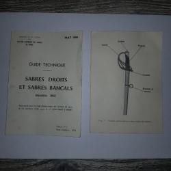 GUIDE TECHNIQUE SABRE DROITS et BANCALS modéle 1961 (original rare)