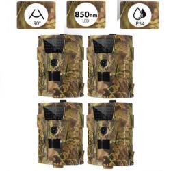 4X CAMÉRAS DE CHASSE CAMOUFLAGE - 1080P - PHOTOS/VIDÉOS - LIVRAISON GRATUITE
