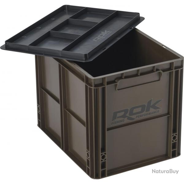 Caisse Marron-Vert 40x30x32cm + Couvercle Rok