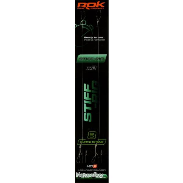 Lot De 2X Montages Stiff-Rig Curve Shank Rok T8