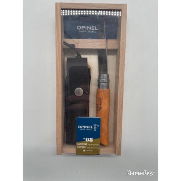 Couteau Opinel et tui n08 carbone