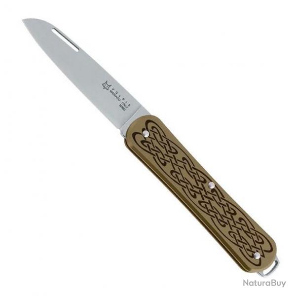 Couteau Vulpis "VP130", Manche laiton grav [Fox Production]