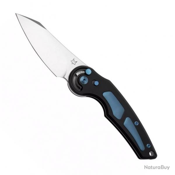 Couteau "Jupiter" titanium noir inserts titanium bleu [Fox Production]
