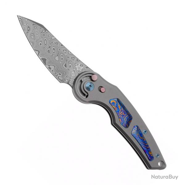 Couteau "Jupiter" titanium inserts timascus / damas [Fox Production]