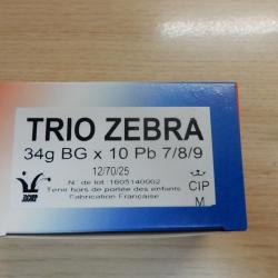 CARTOUCHES JOCKER TRIO ZEBRA CAL 12/70 BG 34 GRS N°7/8/9
