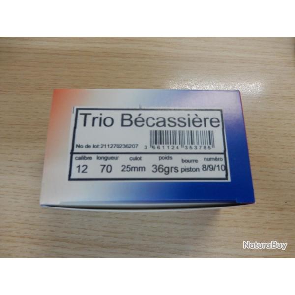 CARTOUCHES JOCKER TRIO BECASSIERE CAL 12/70 BJ 36 GRS N8/9/10