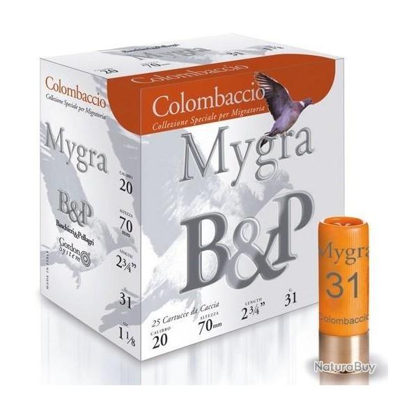 CARTOUCHES B&P MYGRA COLOMBACCIO CAL 20/70 BJ 31 GR N5 1/2
