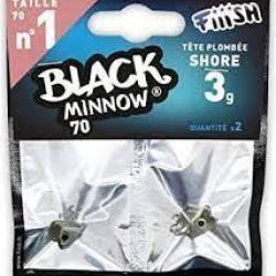 TETE PLOMBEE FISH BLACK MINNOW N°1 70 3 GR