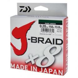 TRESSE DAIWA J.BRAID DARK GREEN 8 BRINS 150M 0.16 mm